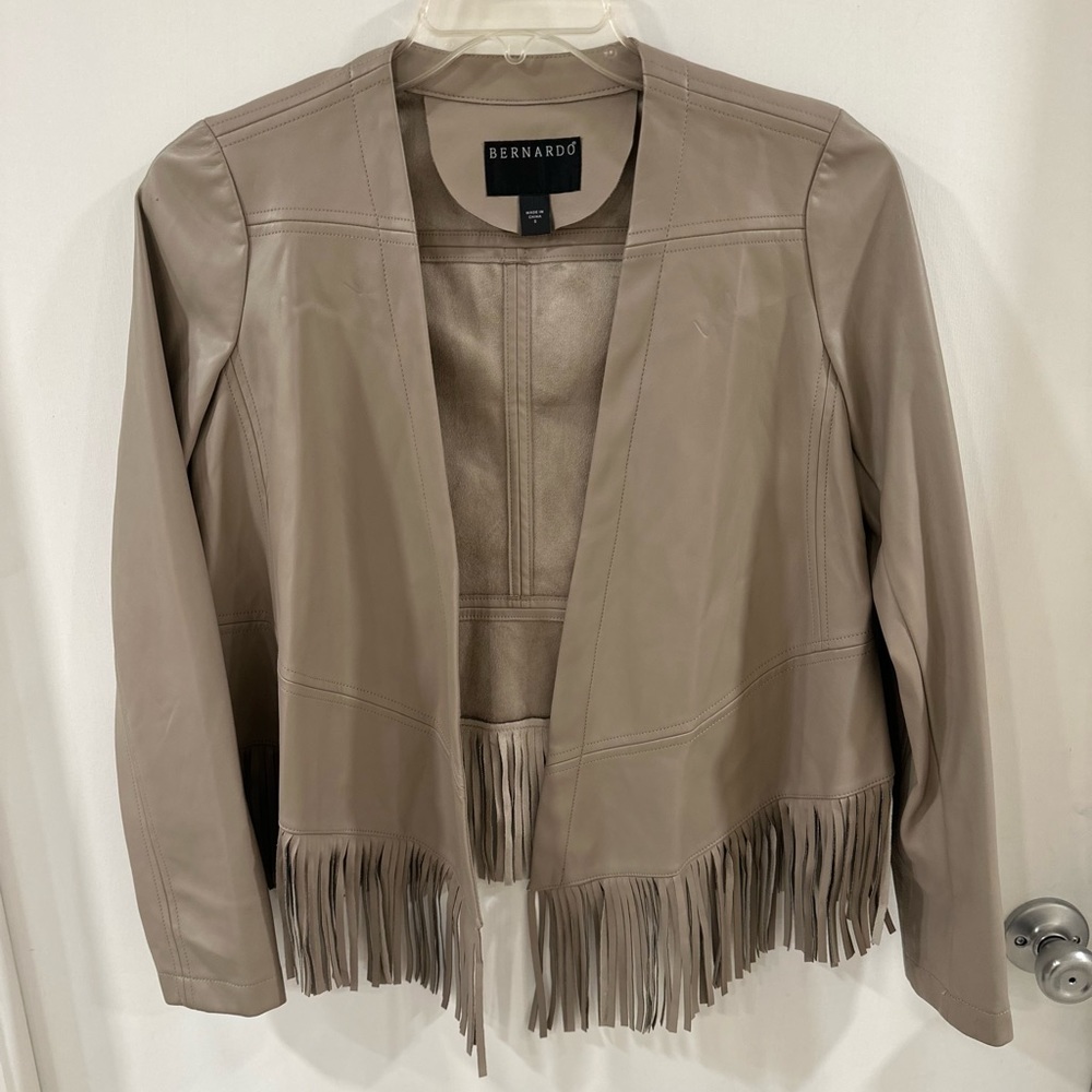 Fringe leather jacket